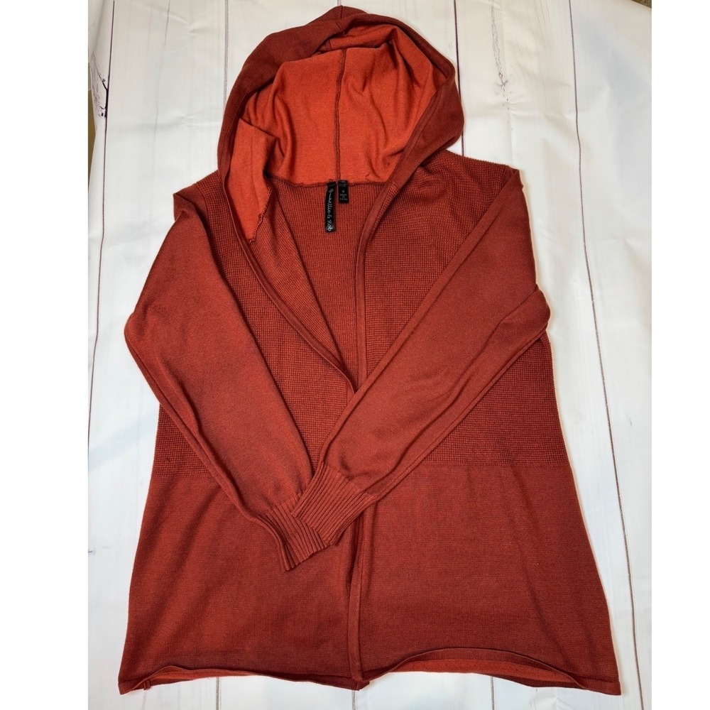 Rust Colored Knit Hoodie Cardigan by Allie &‎ Rob / Medium / SKU 0014